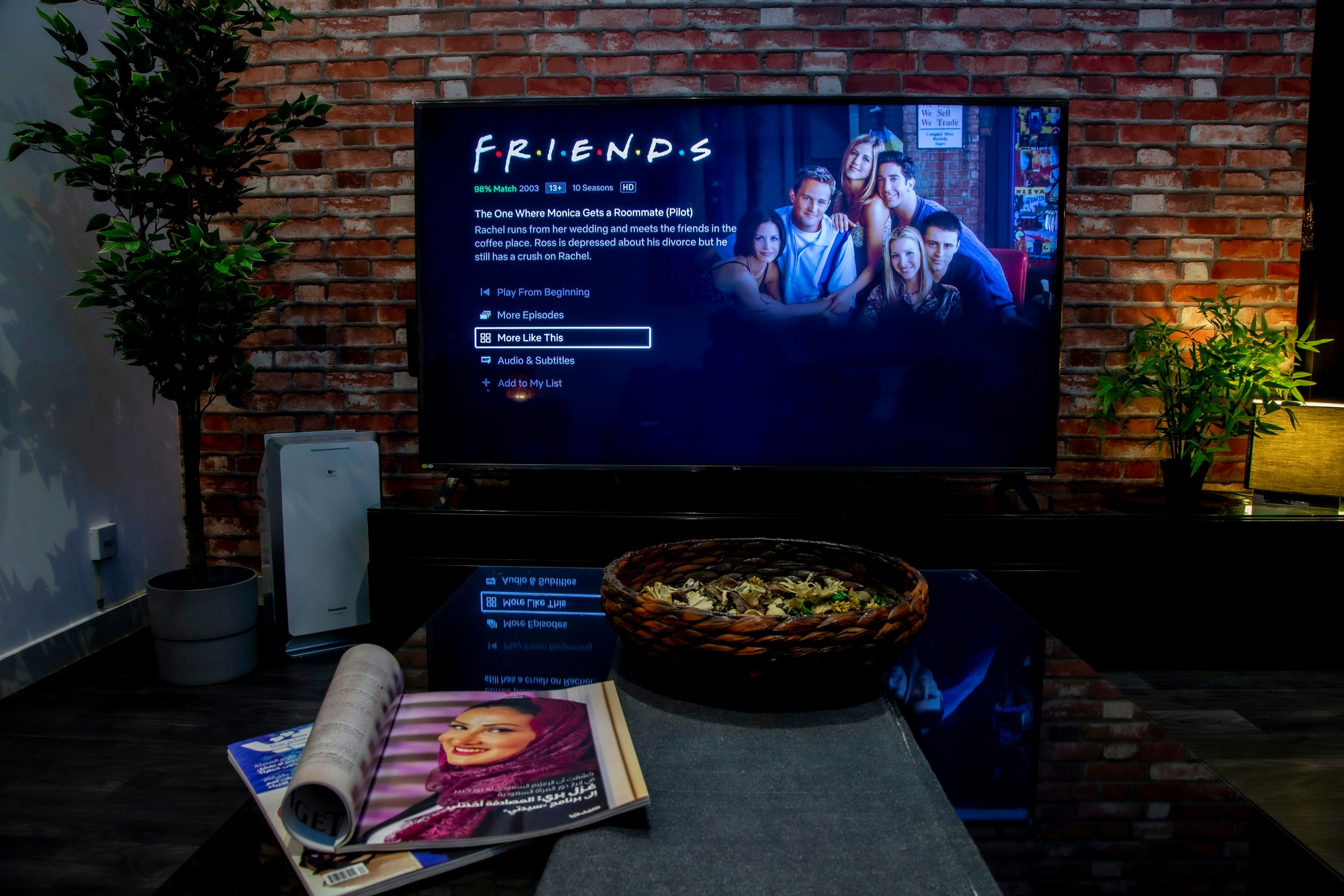 High-definition 4K TV displaying crisp IPTV stream in a home entertainment setup